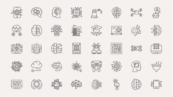Photo of Artificial Intelligence Line Icons – Videohive 57828562
