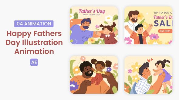 Photo of Happy Fathers Day Illustration – Videohive 57852204