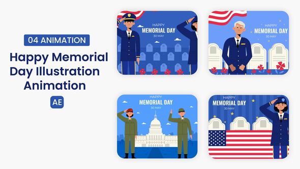 Photo of Happy Memorial Day Illustration Scene – Videohive 57852220