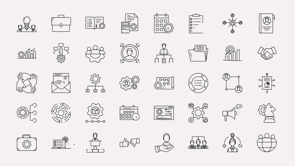 Photo of Management Line Icons – Videohive 57829015