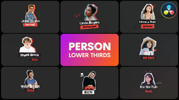 Photo of Person Introducing Lower Thirds for DaVinci Resolve – Videohive 57814877