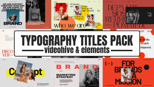 Photo of Typography Titles Pack – Videohive 57852663