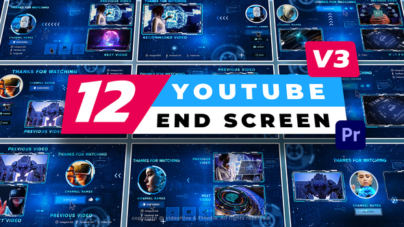 Photo of 12 Youtube End Screen V3 – Mogrt – Videohive 58087869