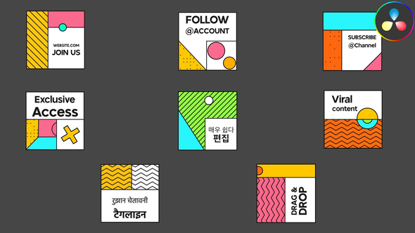 Photo of Abstract Square Titles for DaVinci Resolve – Videohive 57878045