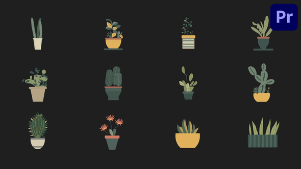 Photo of Animated House Plants Icons for Premiere Pro – Videohive 58197691
