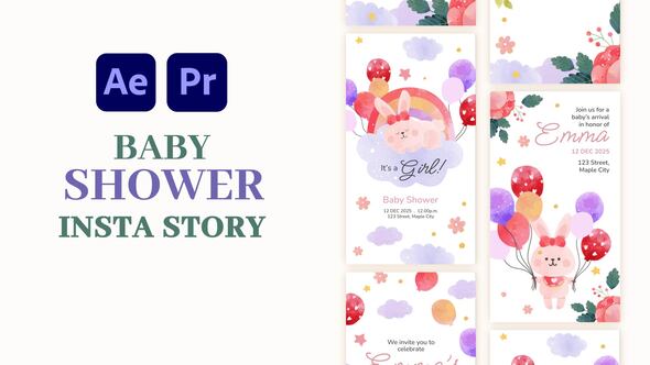 Photo of Baby Shower Invitation Instagram Story – Videohive 58161685