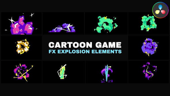 Photo of Cartoon Game FX Explosion Elements | DaVinci Resolve – Videohive 57893647