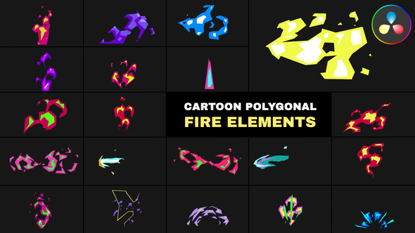 Photo of Cartoon Polygonal Fire Elements | DaVinci Resolve – Videohive 57877984