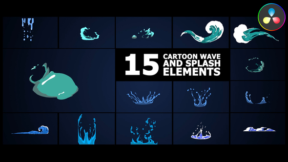 Photo of Cartoon Wave And Splash Elements | DaVinci Resolve – Videohive 57860397