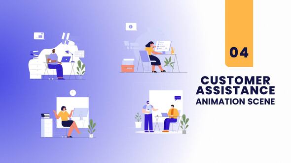Photo of Customer Assistance Animation Scene – Videohive 54258503