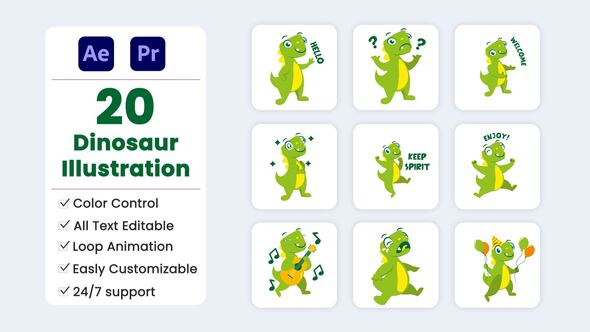 Photo of Cute Dinosaur Illustration – Videohive 58161520