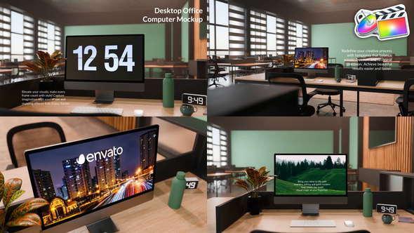 Photo of Desktop Office Computer Mockup for FCPX – Videohive 58141283