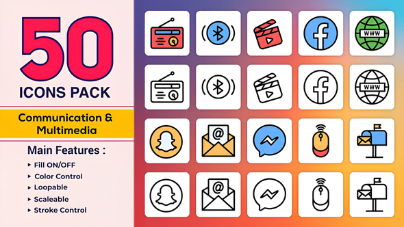 Photo of Dual Icons Pack Communication and Multimedia – Videohive 57975471