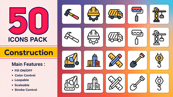 Photo of Dual Icons Pack Construction Icons – Videohive 57880205