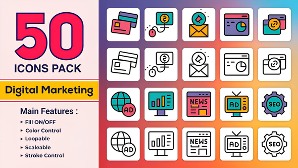 Photo of Dual Icons Pack Digital Marketing Icons – Videohive 57976239