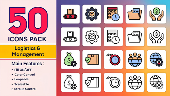 Photo of Dual Icons Pack Management and Logistics Icons – Videohive 57992467
