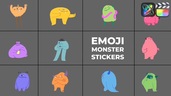 Photo of Emoji Monster Stickers for FCPX – Videohive 57877845