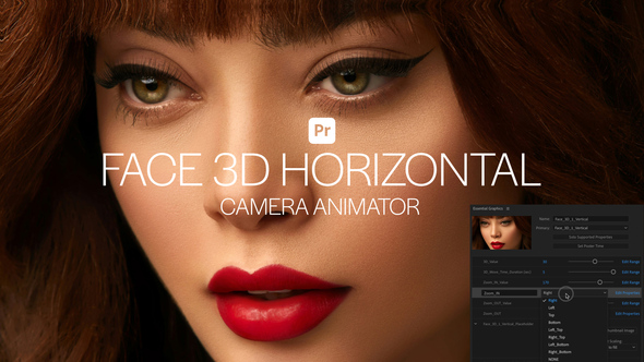 Photo of Face 3D Horizontal Camera Animator for Premiere Pro – Videohive 58088981