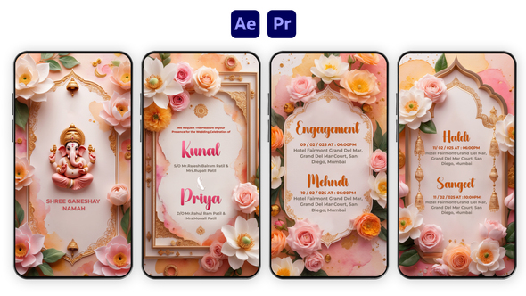 Photo of Floral Elegance Wedding Invitation Instagram Story – Videohive 57092546