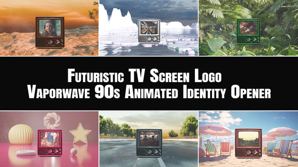 Photo of Futuristic TV Screen Logo – Vaporwave 90s Animated Identity Opener – Videohive 58142270
