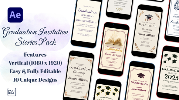Photo of Graduation Invitation Stories Pack For After Effects – Videohive 58113695