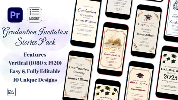 Photo of Graduation Invitation Story Pack For Premiere Pro – Videohive 58273409