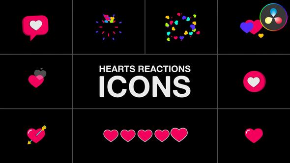 Photo of Hearts Reactions Icons for DaVinci Resolve – Videohive 57893409