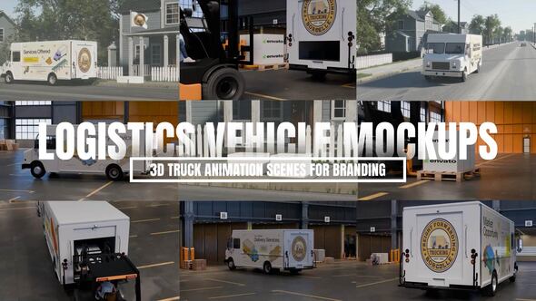 Photo of Logistics Vehicle Mockups – 3D Truck Animation Scenes for Branding – Videohive 58127974