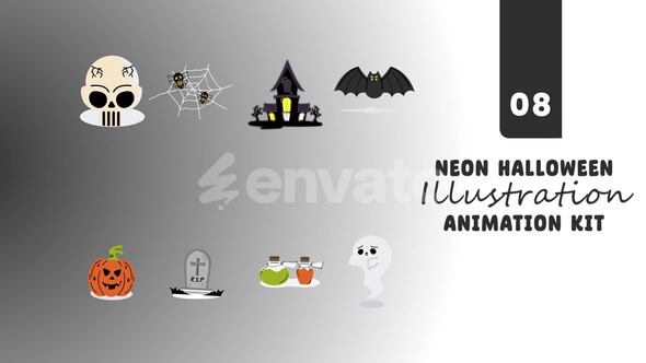 Photo of Neon Halloween Elements – Videohive 54979694