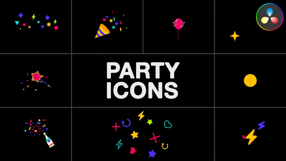 Photo of Party Icons for DaVinci Resolve – Videohive 57877743