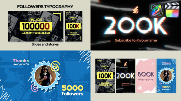 Photo of Social Media Followers Typography for FCPX – Videohive 58051253