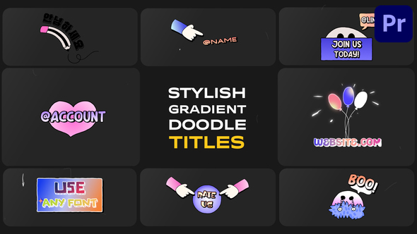Photo of Stylish Gradient Doodle Titles for Premiere Pro – Videohive 57932308