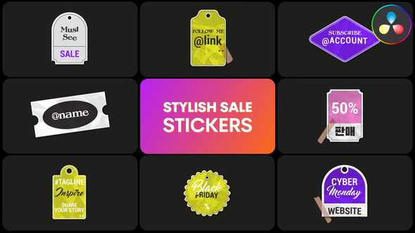 Photo of Stylish Sale Stickers | DaVinci Resolve – Videohive 58160216