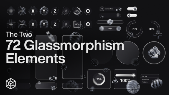Photo of The Two – 72 Glassmorphism Elements – Videohive 57880222