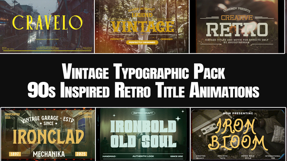 Photo of Vintage Typographic Pack 90s Inspired Retro Title Animations – Videohive 58040745