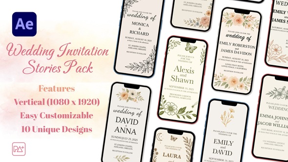 Photo of Wedding Invitation Stories Pack For After Effects – Videohive 57973095