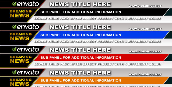 Photo of 4 Color Lower Third Pack – Videohive 407830