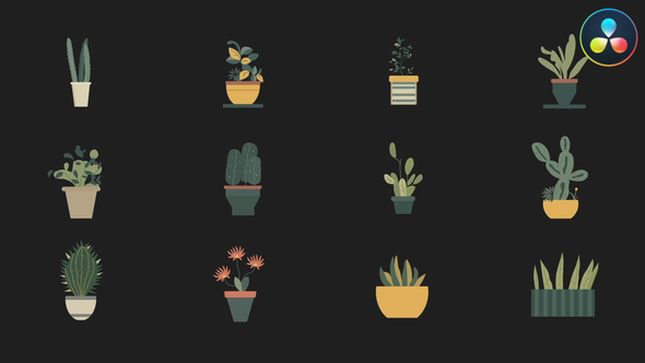 Photo of Animated House Plants Icons for DaVinci Resolve – Videohive 58310233