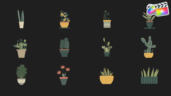 Photo of Animated House Plants Icons for FCPX – Videohive 58310219