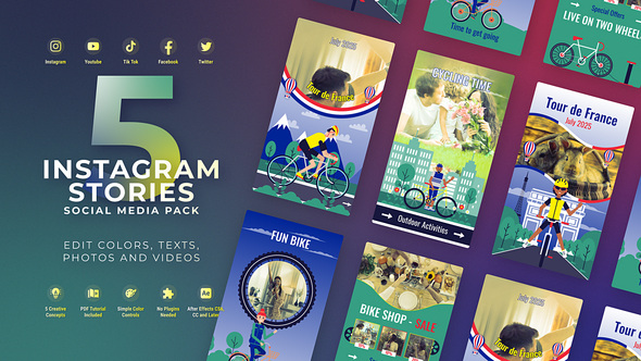 Photo of Bicycle Promo Stories Tour de France Instagram Cycling Event Promo – Videohive 58641237