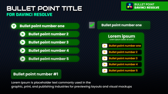 Photo of Bullet Point Titles Davinci Resolve – Videohive 58490335