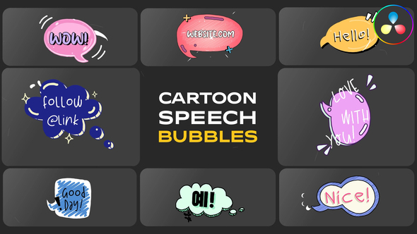 Photo of Cartoon Speech Bubbles for DaVinci Resolve – Videohive 58468373