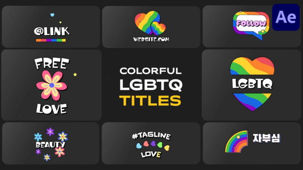 Photo of Colorful LGBTQ Titles for After Effects – Videohive 58324607