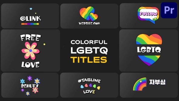 Photo of Colorful LGBTQ Titles for Premiere Pro – Videohive 58526429