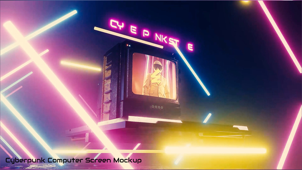Photo of Cyberpunk Computer Screen Mockup – Videohive 58504468