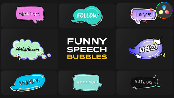Photo of Funny Speech Bubbles for DaVinci Resolve – Videohive 58498967