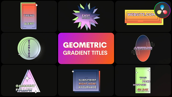 Photo of Geometric Gradient Titles for DaVinci Resolve – Videohive 58468845