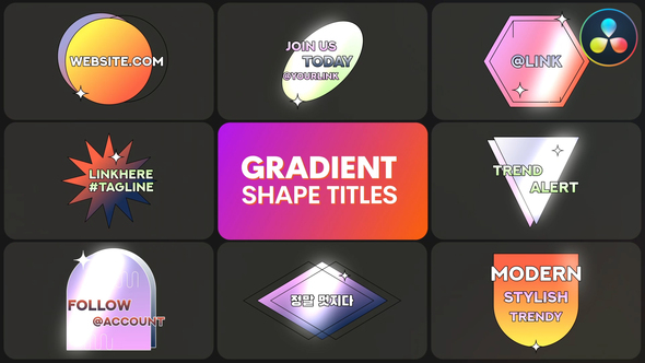 Photo of Gradient Shape Titles | DaVinci Resolve – Videohive 58498527