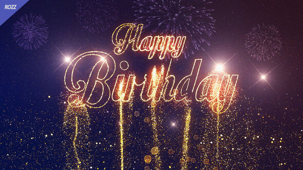 Photo of Happy Birthday Gold Line Flare Wish Black – Videohive 58528181