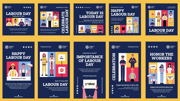 Photo of Labour Day Celebration Feed and Stories Instagram – Videohive 58526170